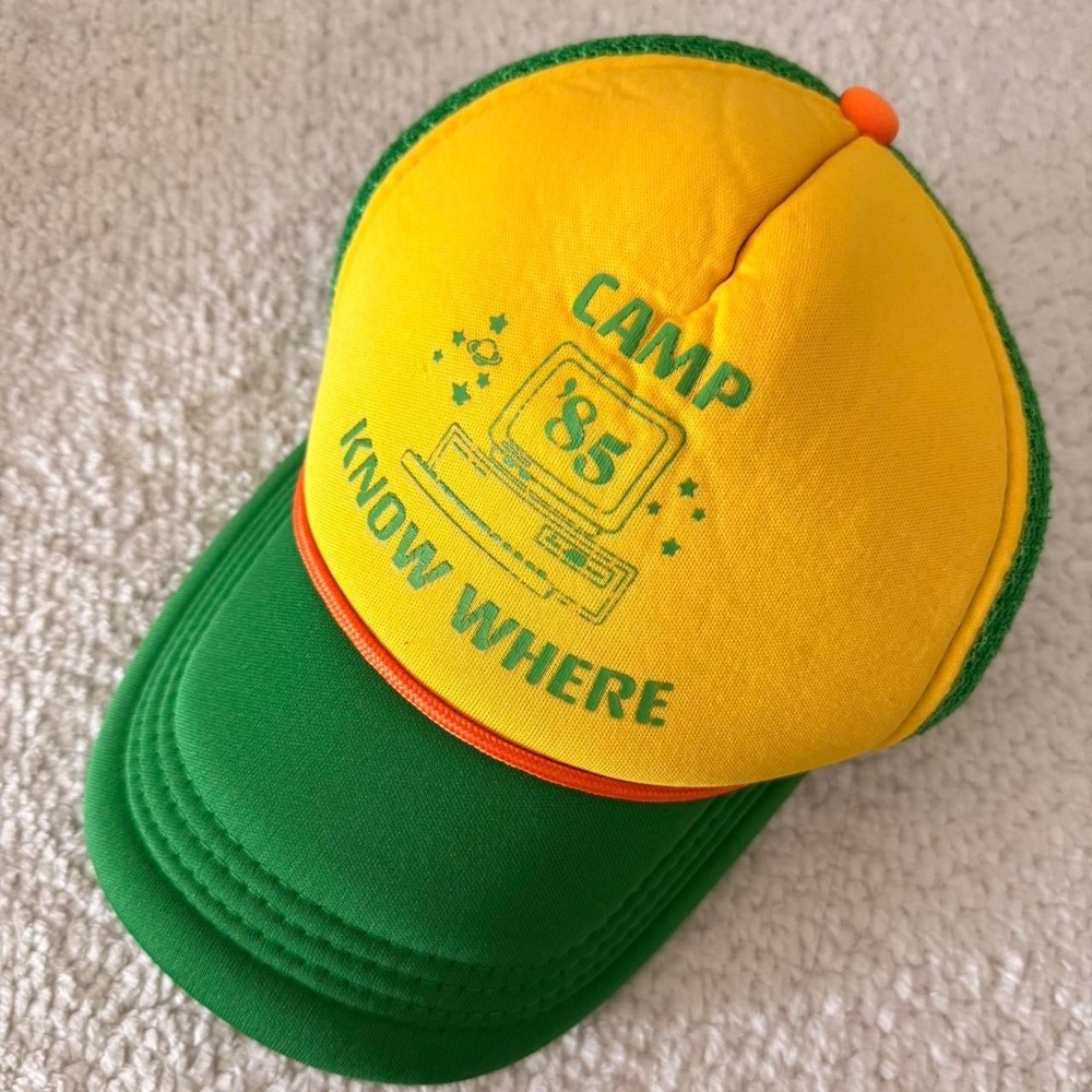 Stranger Things "Camp Know Where" Trucker Yellow Green Snapback Hat